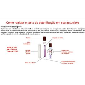 INDICADOR BIOLOGICO CLEAN-TEST IND BIO 10^5 VAPOR - CX 10 UNID