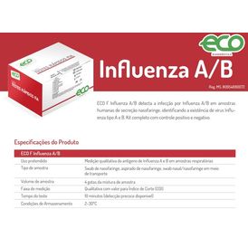 ECO F INFLUENZA A&B 25 TESTES ECO