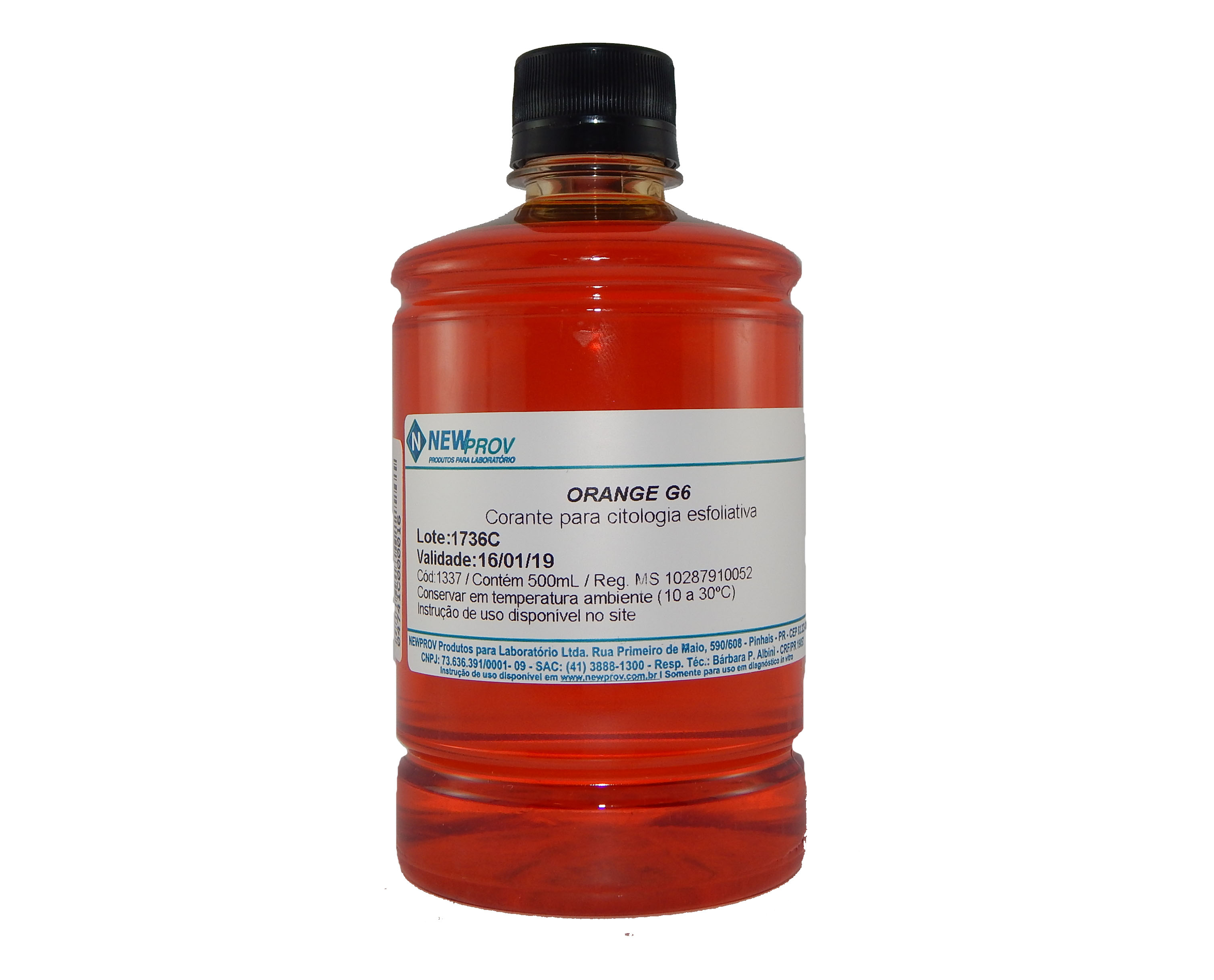 Orange G 500 ml Newprov Centerlab Central de Artigos para Laboratórios