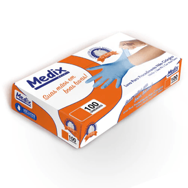 LUVAS NITRILICA PROCEDIMENTO PEQUENA AZUL SEM PO CX/100 MEDIX