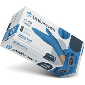 LUVAS NITRILICA PROCEDIMENTO PEQUENA AZUL CX/100 UNIGLOVE