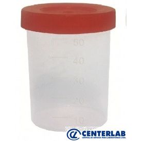 COLETOR URINA 50 ml TP ROSCA ESTÉRIL PCT/100 INDIVIDUAL J PROLAB