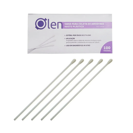 SWAB MEIO STUART ESTERIL HASTE PLASTICO PONTA ALGODAO  CX/100 OLEN